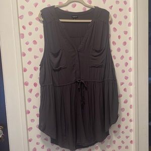 Torrid Charcoal Gray Cinch Waist Sleeveless Tunic Size 3X